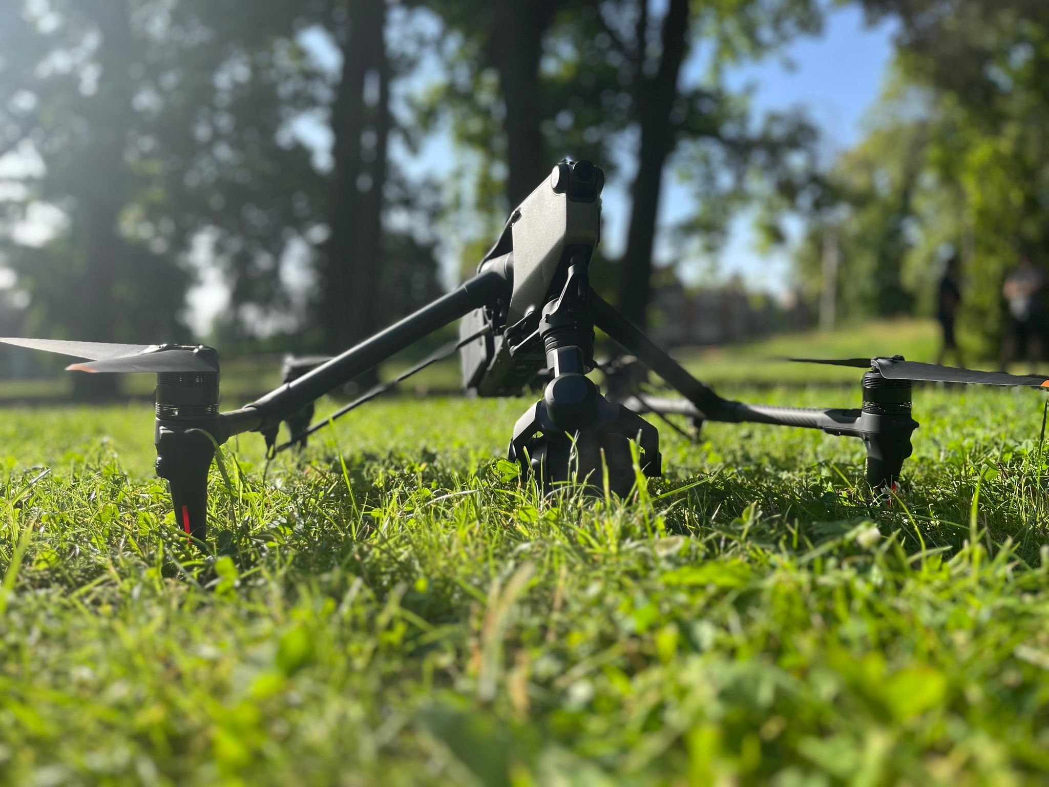 Drone equipment prepared for a cinematic aerial shoot