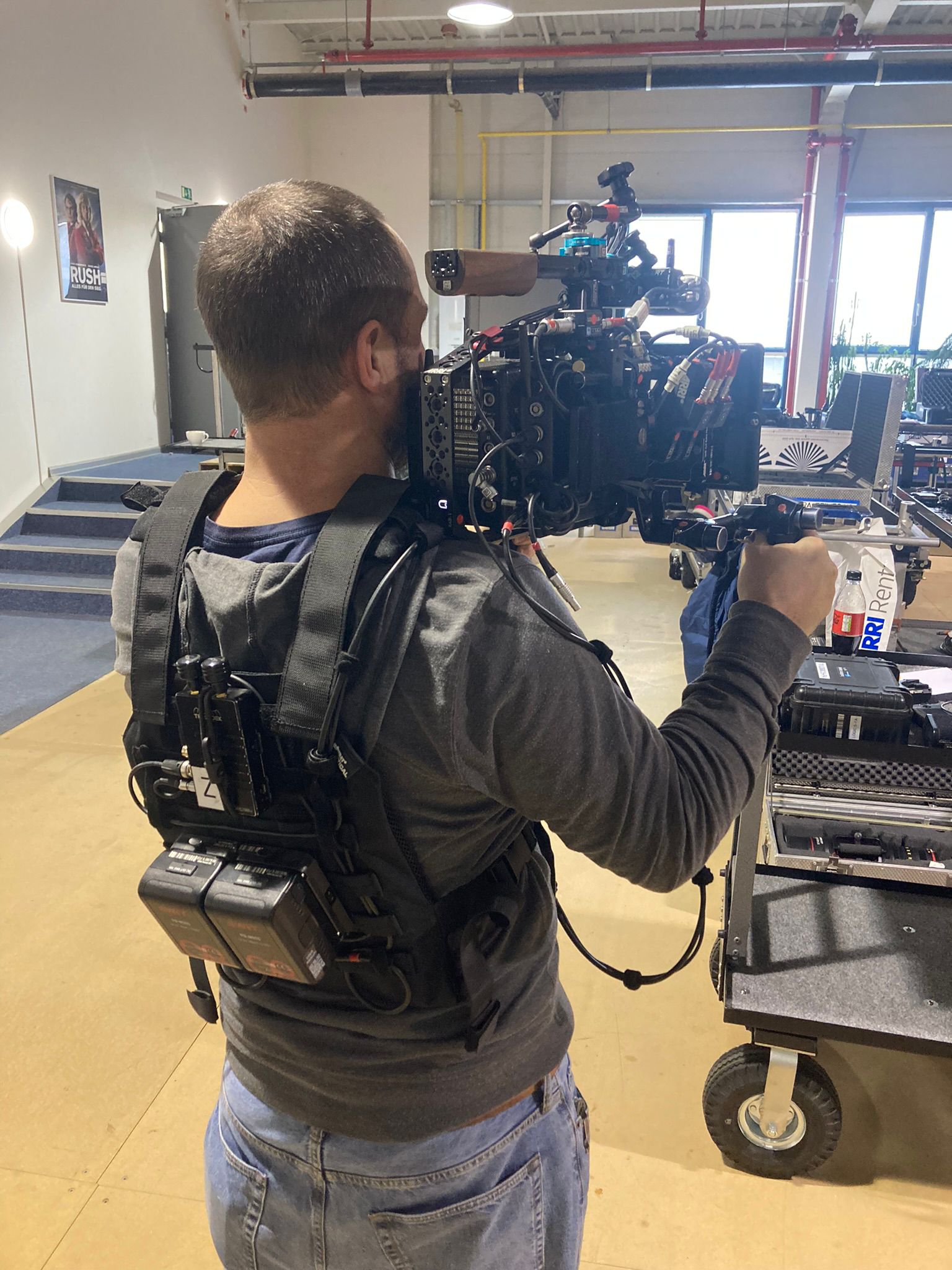 Cinema drone launching for an aerial film sequence